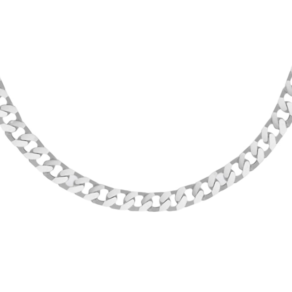 Sterling Silver Flat Squared Curb Necklace (Size - 20), Silver Wt. 17.3 Gms