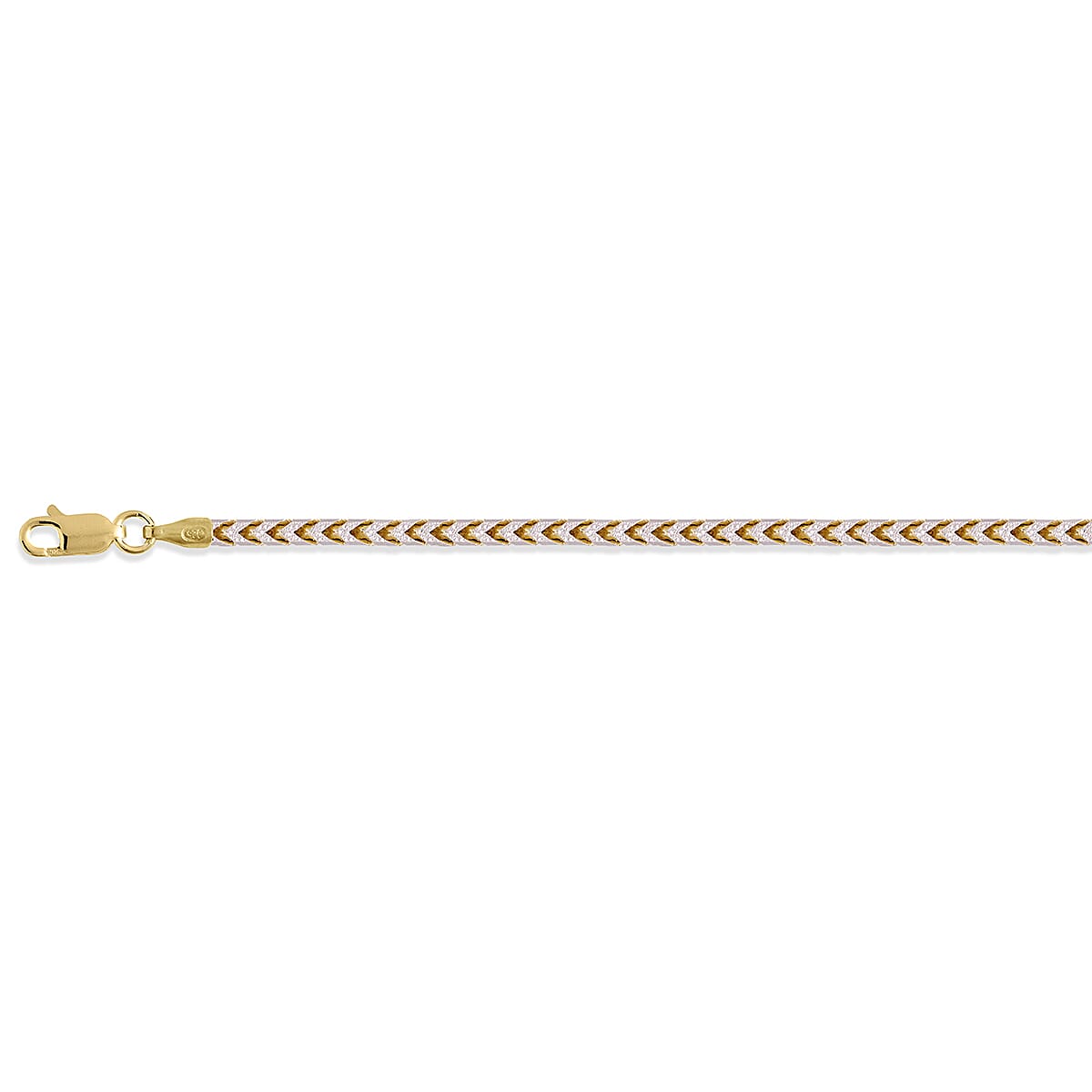 Italian Made-  Sterling Silver Necklace (Size - 20) with Lobster Clasp in Two Tone Gold Plating, Silver Wt. 23.50 Gms. 8183885 0