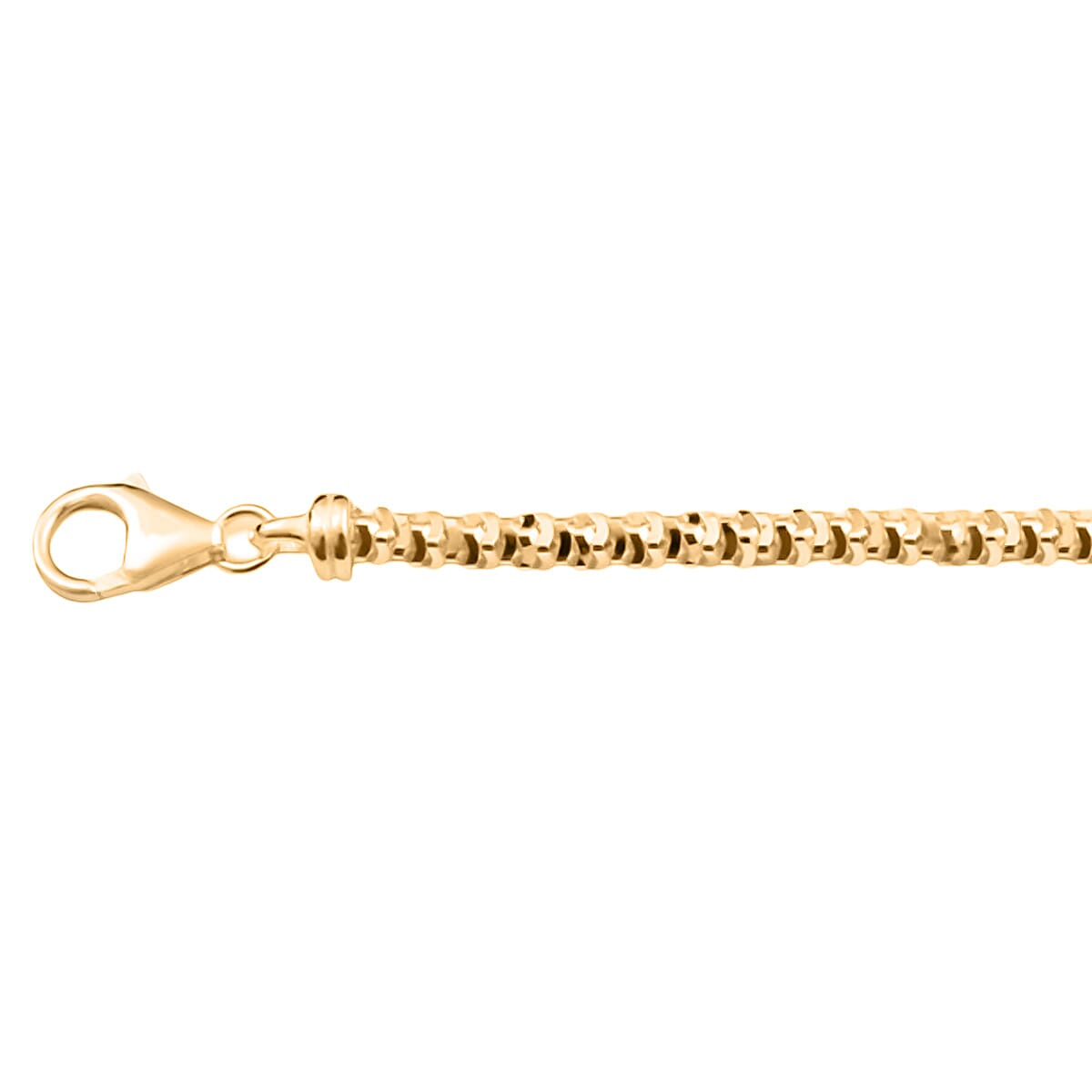 JCK Vegas Close Out Deal - Yellow Gold Overlay Sterling Silver Diamond-Cut Rock Necklace (Size - 20), Silver Wt. 23.9 Gms 7740194 1