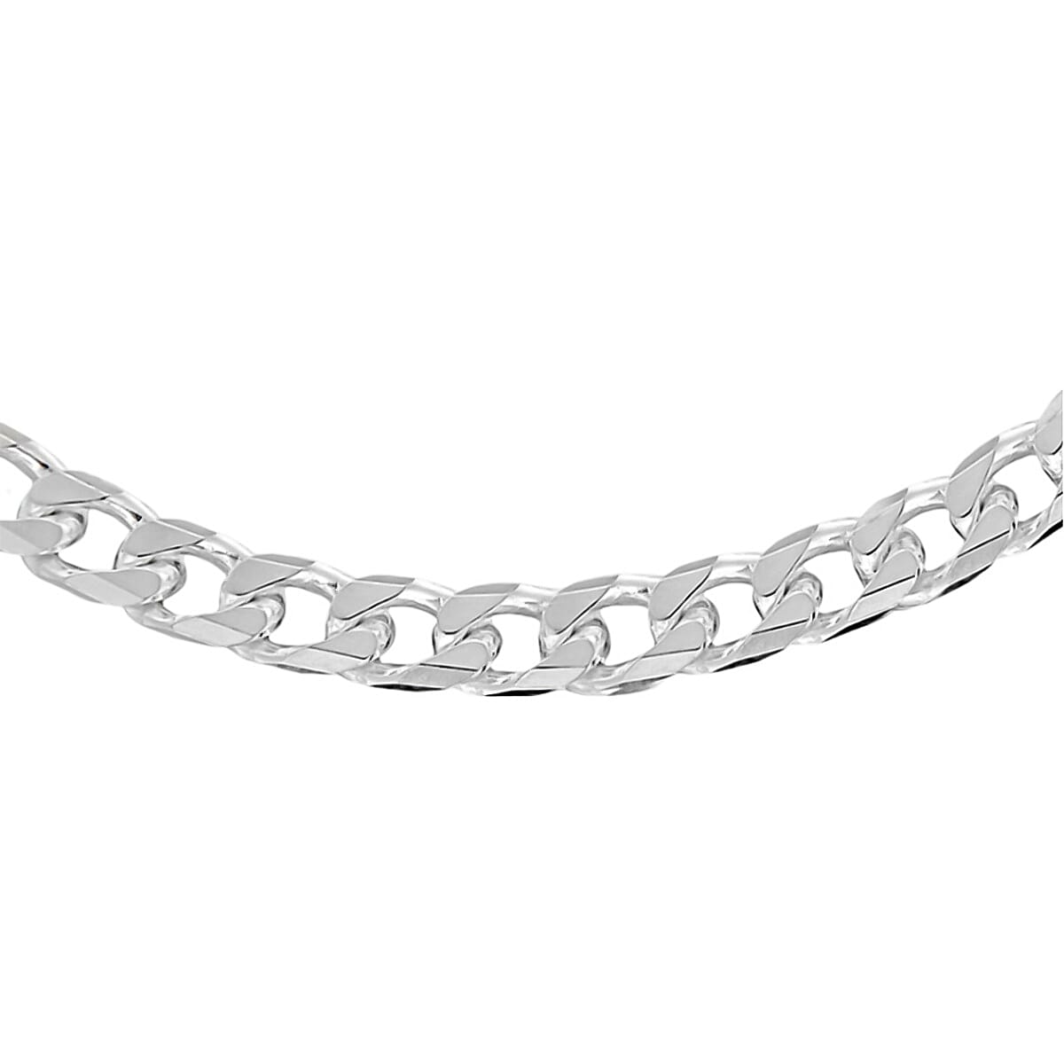 Vicenza Show Close Out- Sterling Silver Diamond Cut Curb Necklace (Size - 20), Silver Wt. 25 Gms 7737893 0