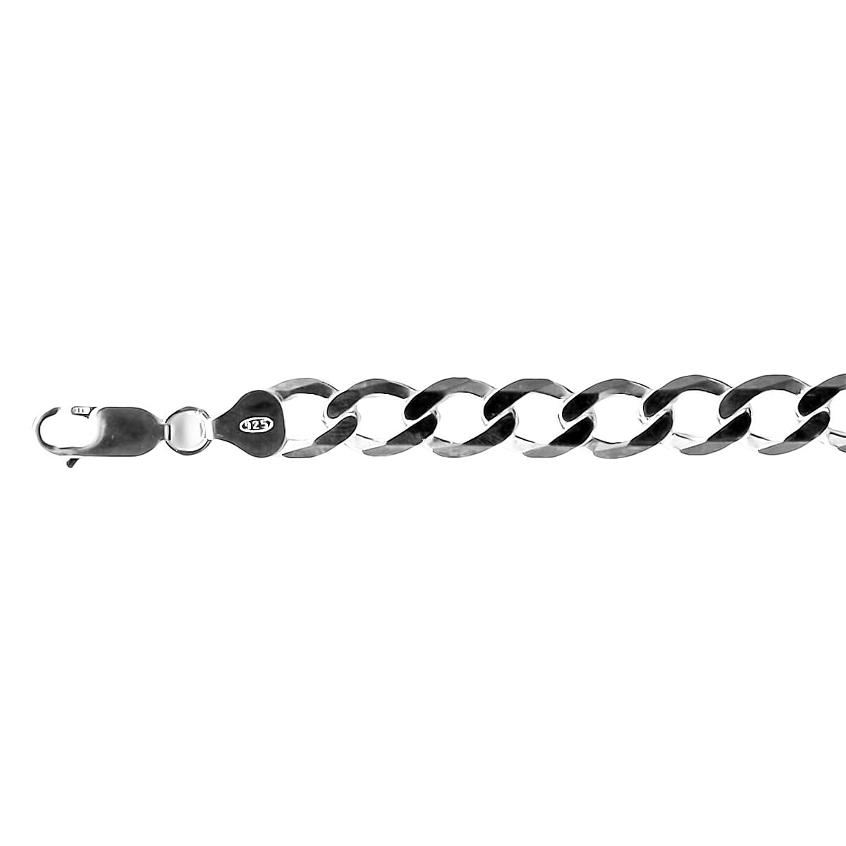 JCK Vegas Closeut - Sterling Silver Diamond-Cut Flat Curb Necklace (Size - 20), Silver Wt. 30.4 Gms 7739868 1