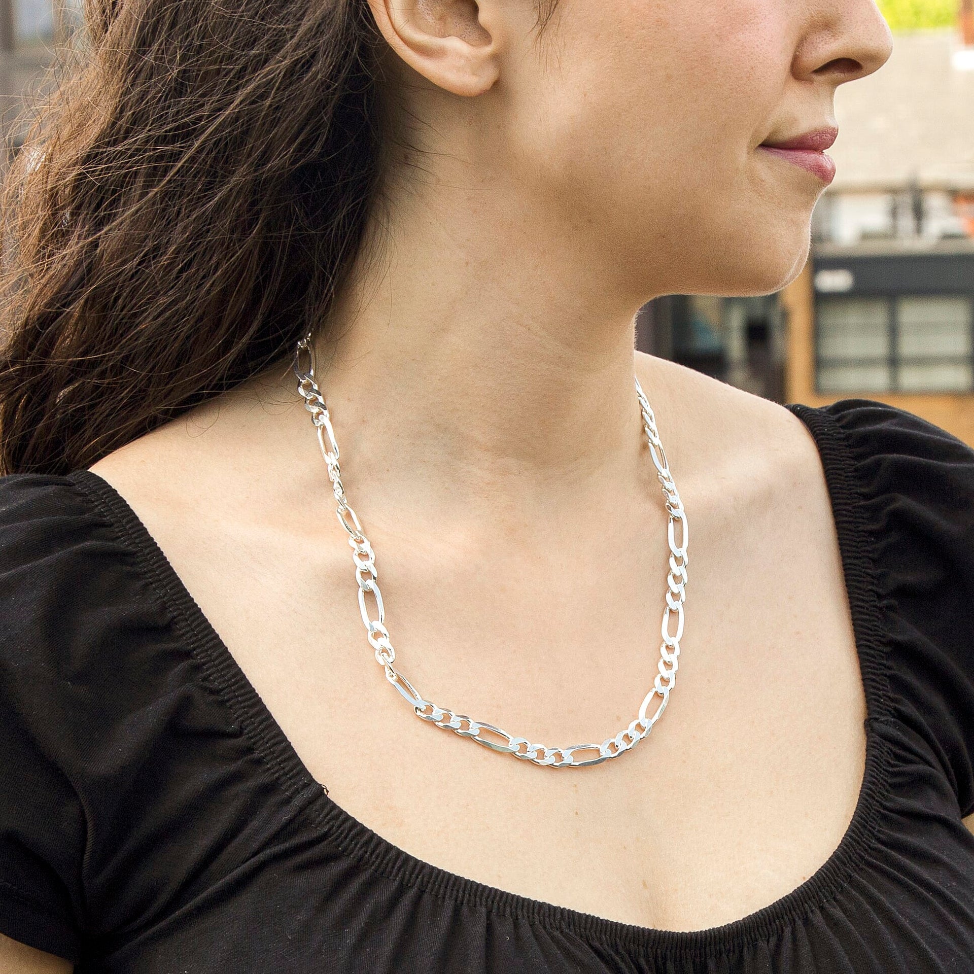 Sterling Silver Diamond Cut Figaro Chain 20 Inch 7315290 1