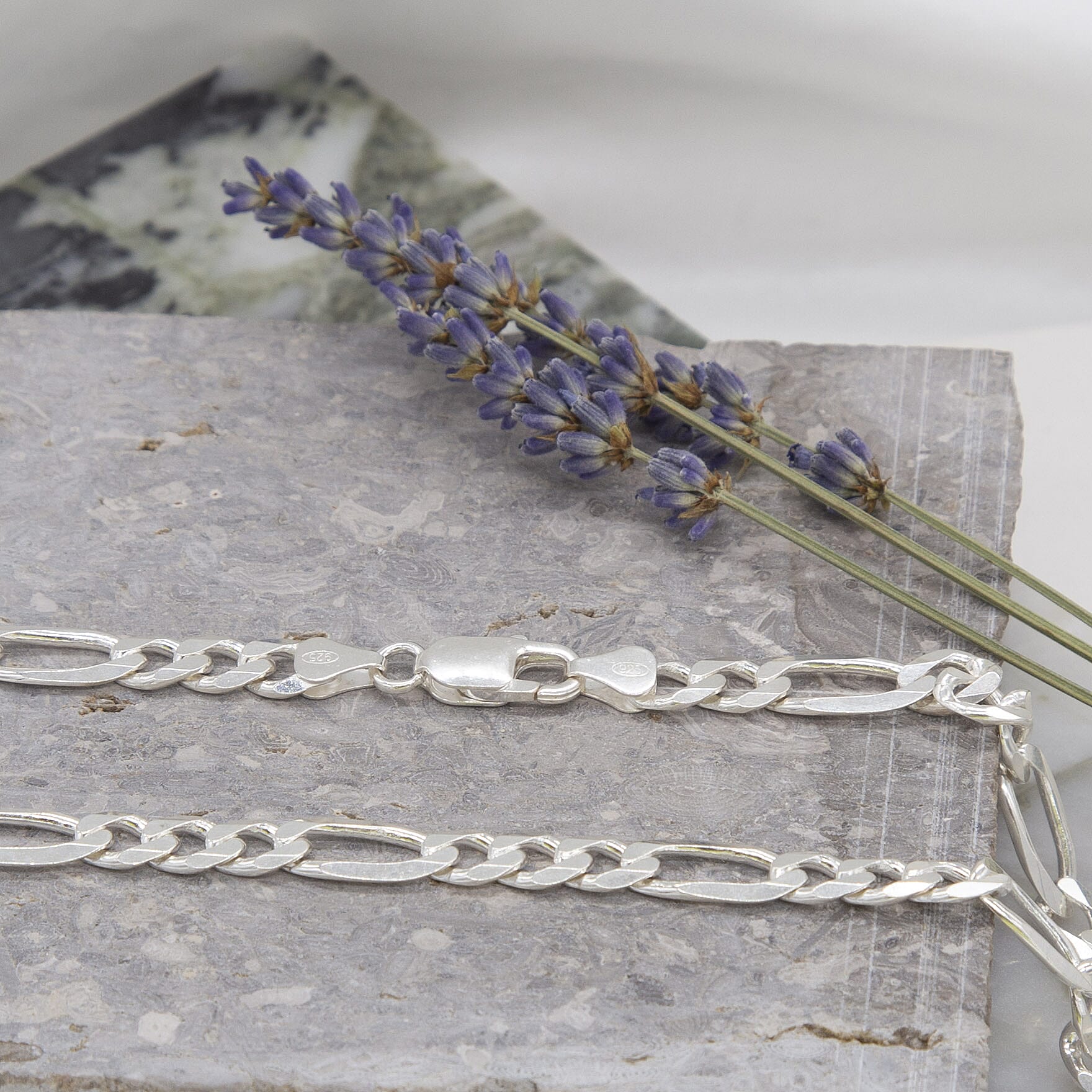 Sterling Silver Diamond Cut Figaro Chain 20 Inch 7315290 4