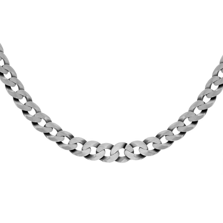 Sterling Silver 7.9mm 180 Oxidised Flat Curb Chain 20 Inch 7605968 2