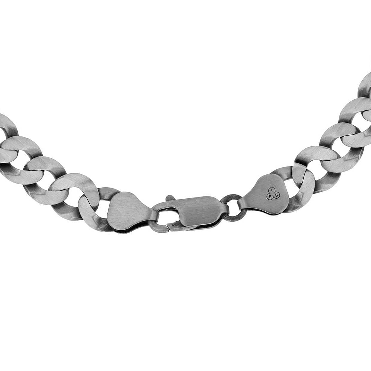 Sterling Silver 7.9mm 180 Oxidised Flat Curb Chain 20 Inch 7605968 2