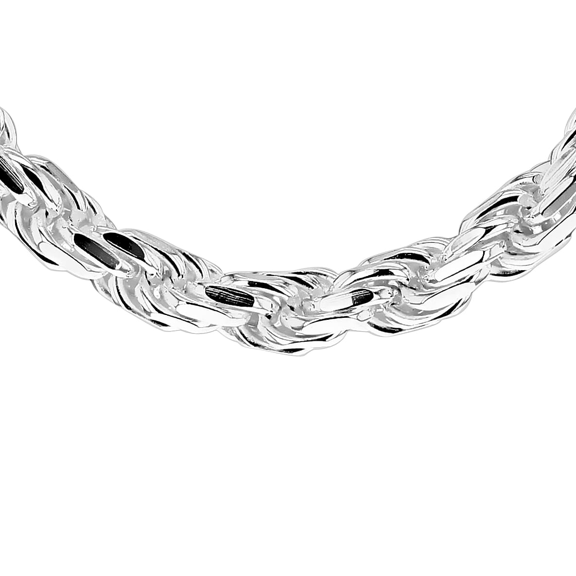 Sterling Silver Solid Diamond Cut Rope Chain 20 Inch 7317673 0