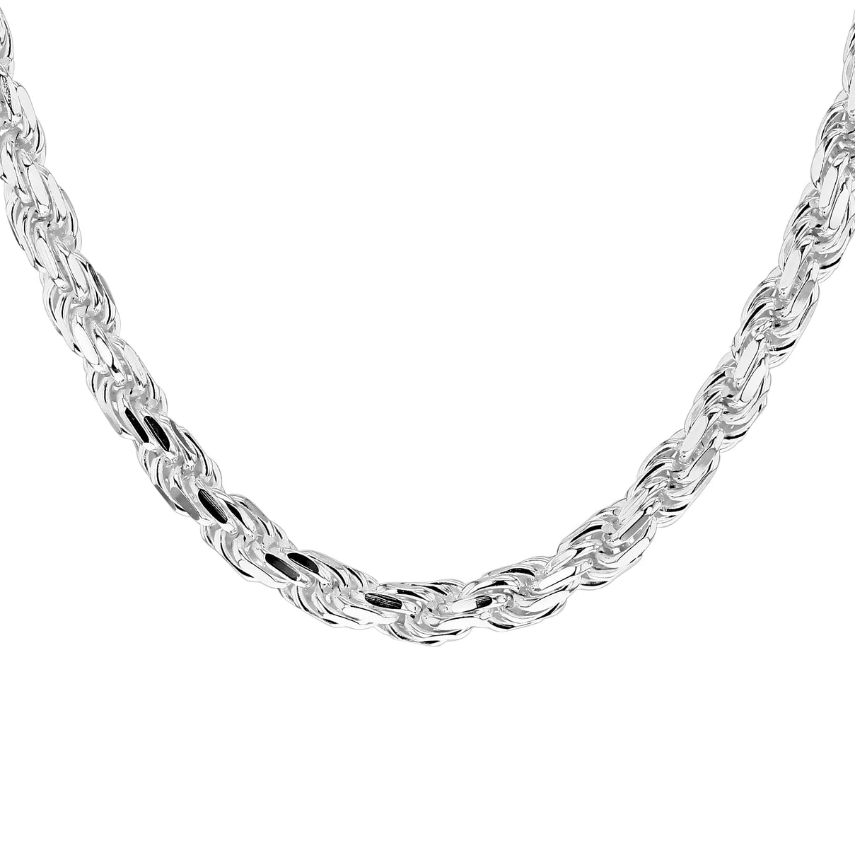 Sterling Silver Solid Diamond Cut Rope Chain 20 Inch 7317673 4