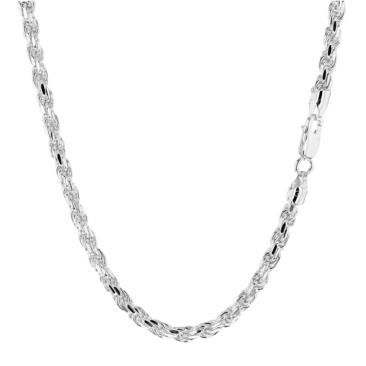 Sterling Silver Solid Diamond Cut Rope Chain 20 Inch 7317673 5