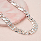 One Time Italian Closeout - Sterling Silver Double Curb Necklace (Size - 20), Silver Wt. 48.3 Gms