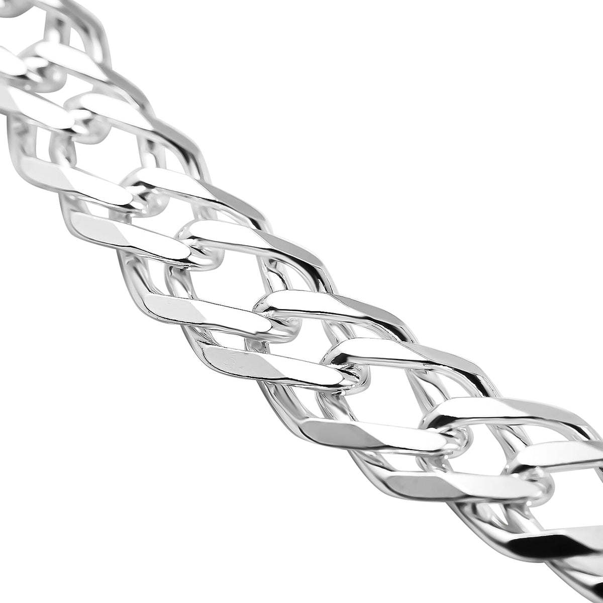 One Time Italian Closeout - Sterling Silver Double Curb Necklace (Size - 20), Silver Wt. 48.3 Gms 7724001 2