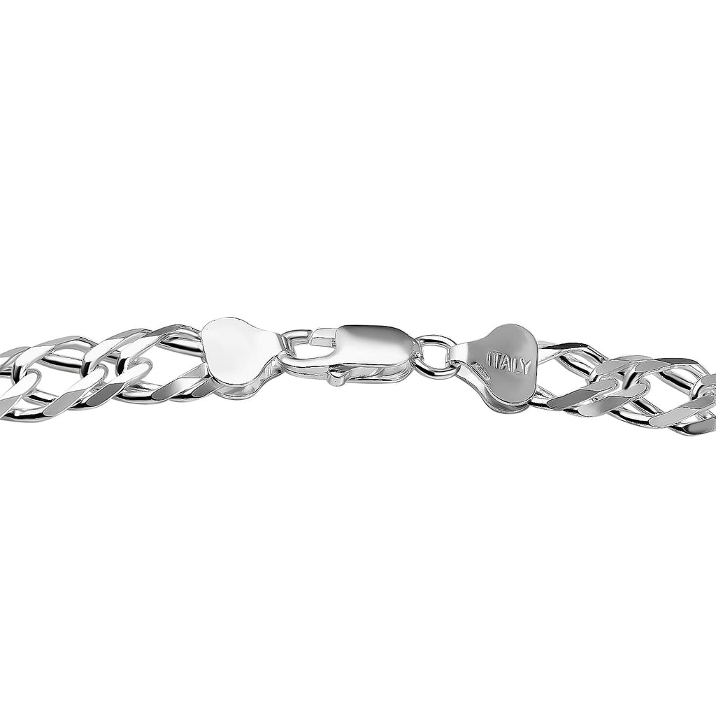 One Time Italian Closeout - Sterling Silver Double Curb Necklace (Size - 20), Silver Wt. 48.3 Gms