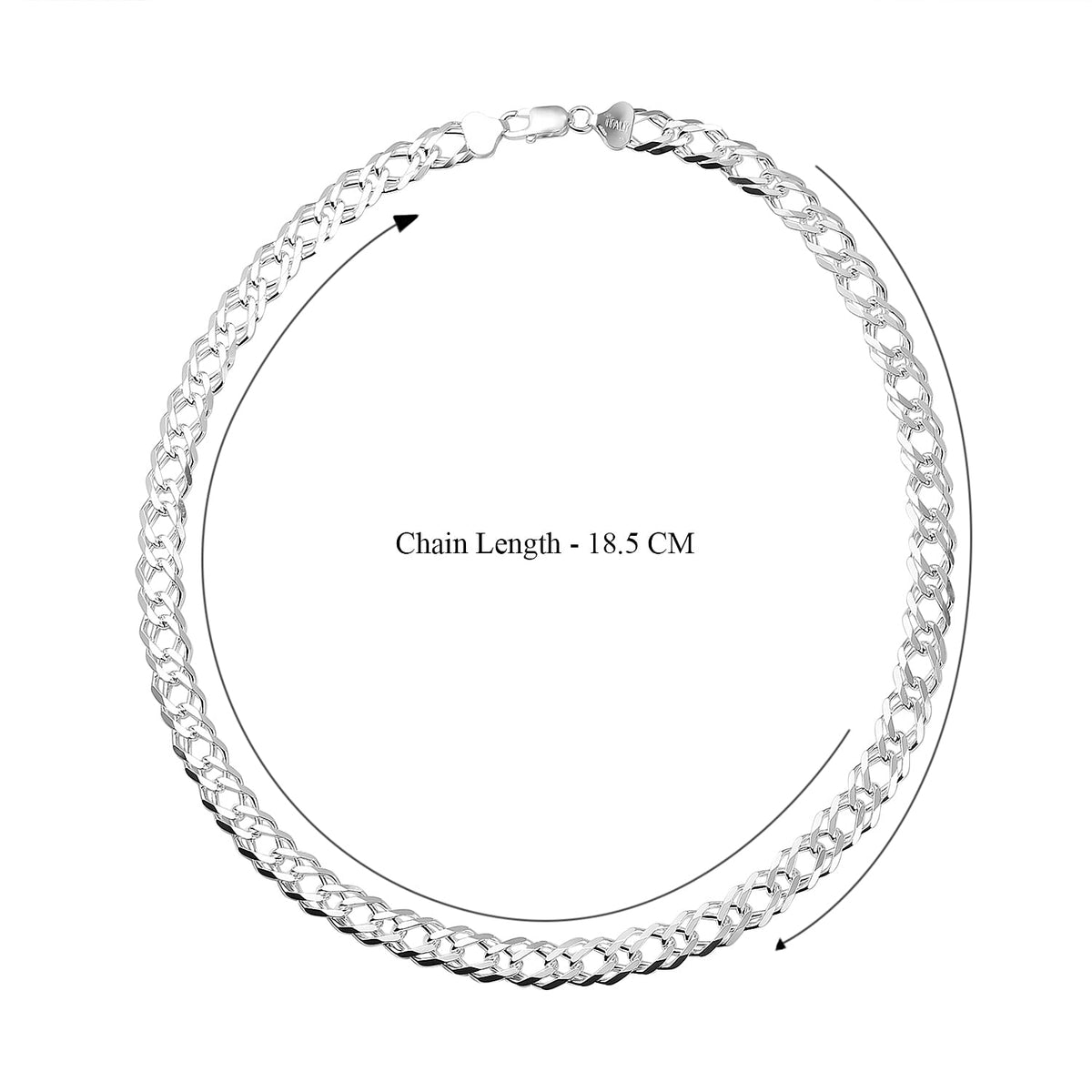 One Time Italian Closeout - Sterling Silver Double Curb Necklace (Size - 20), Silver Wt. 48.3 Gms 7724001 4