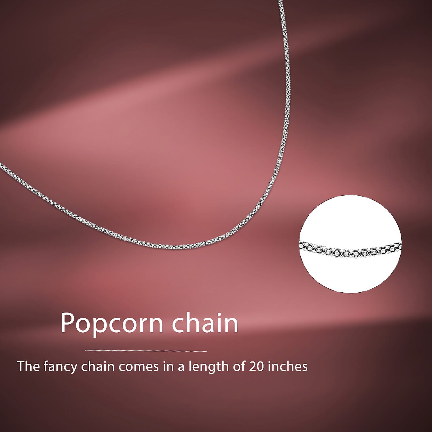 Sterling Silver Popcorn Chain 20 Inch 7618845 2
