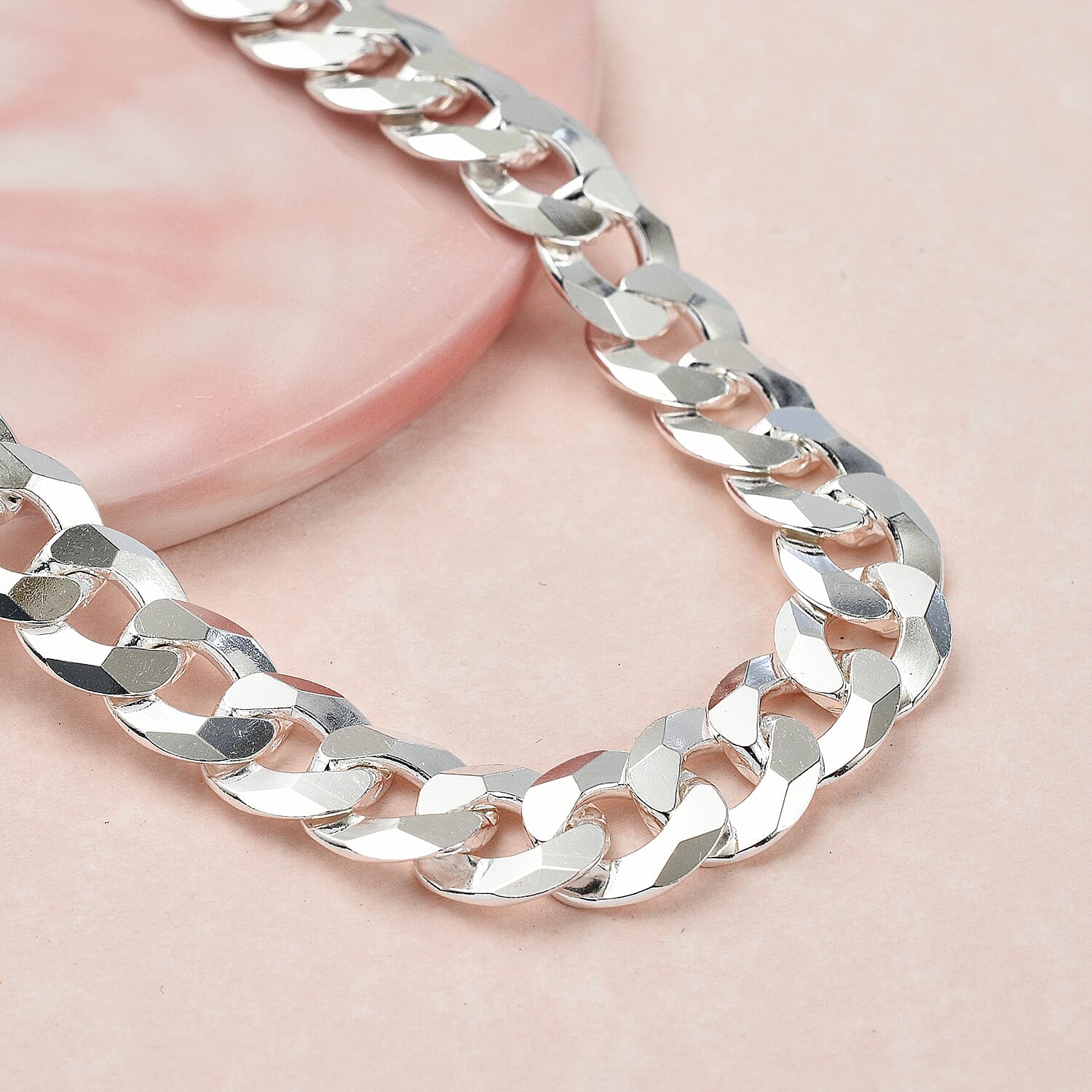 Italian Closeout  - SOLID Curb Necklace in Sterling Silver (Size - 20),  Silver Wt. 58.10 Gms 7723481 1