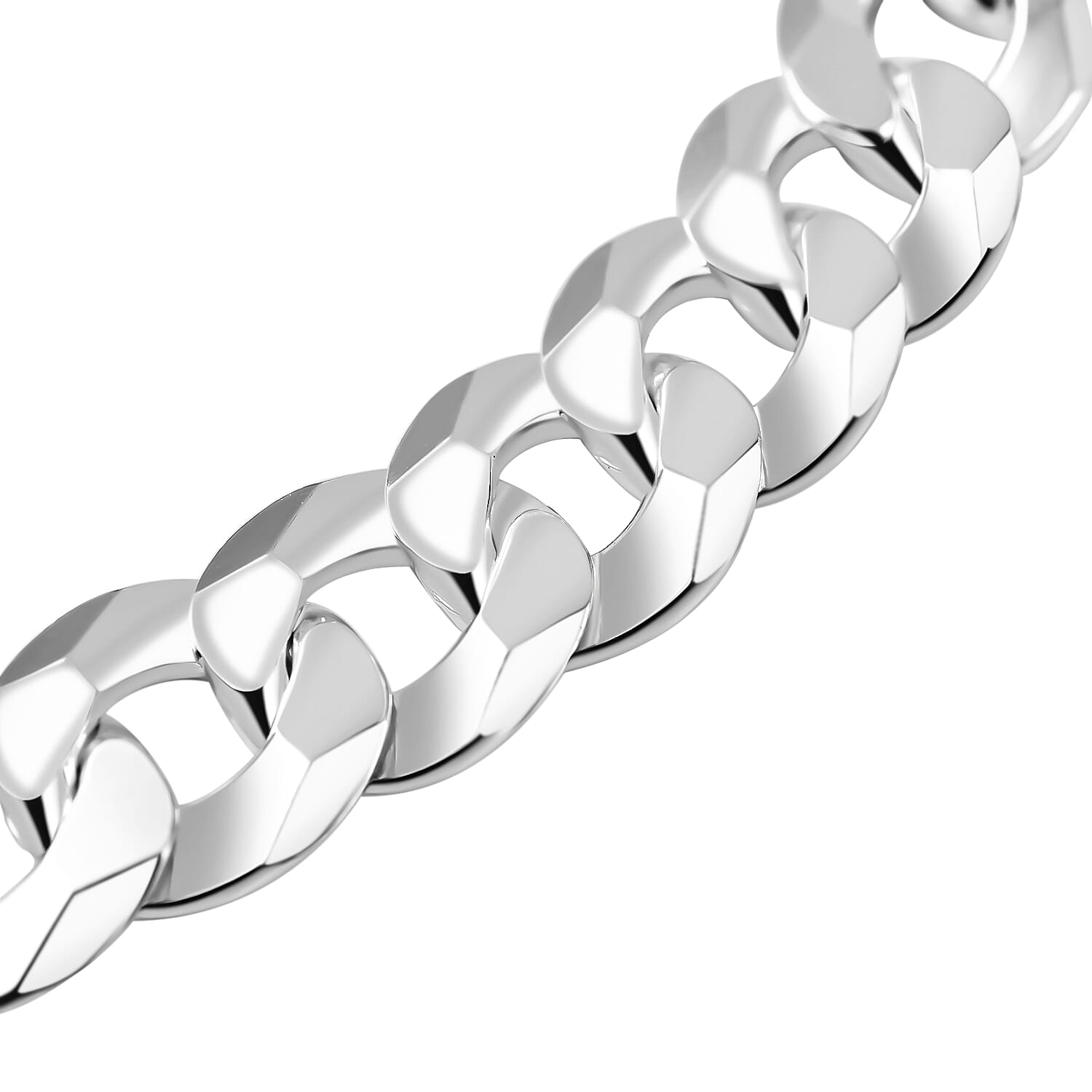Italian Closeout  - SOLID Curb Necklace in Sterling Silver (Size - 20),  Silver Wt. 58.10 Gms 7723481 2