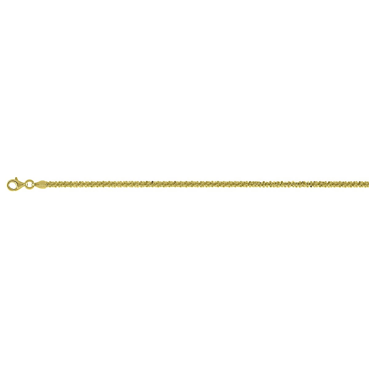 Vicenza Collection Sterling Silver 2.8MM Rock Chain with Lobster Clasp in Yellow Gold Plating 20 Inches 8183866 0
