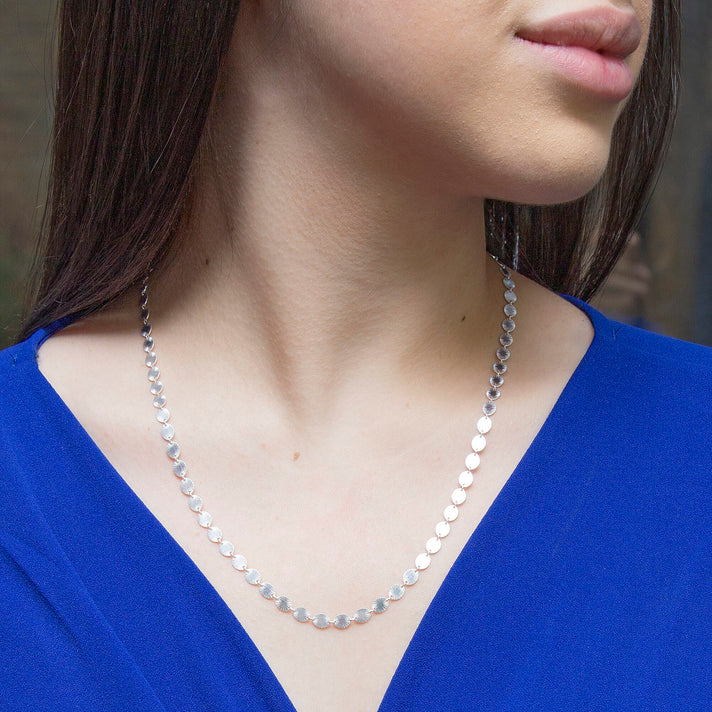 Sterling Silver 4.6mm Star Burst Oval Disc Necklace 20 Inch 7620329 2