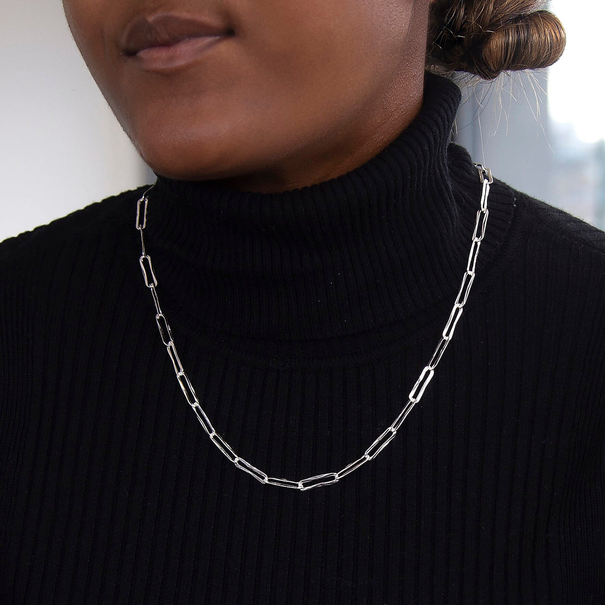 Sterling Silver 3.8mm Diamond-Cut Paperclip Chain 20 Inch 7618343 1