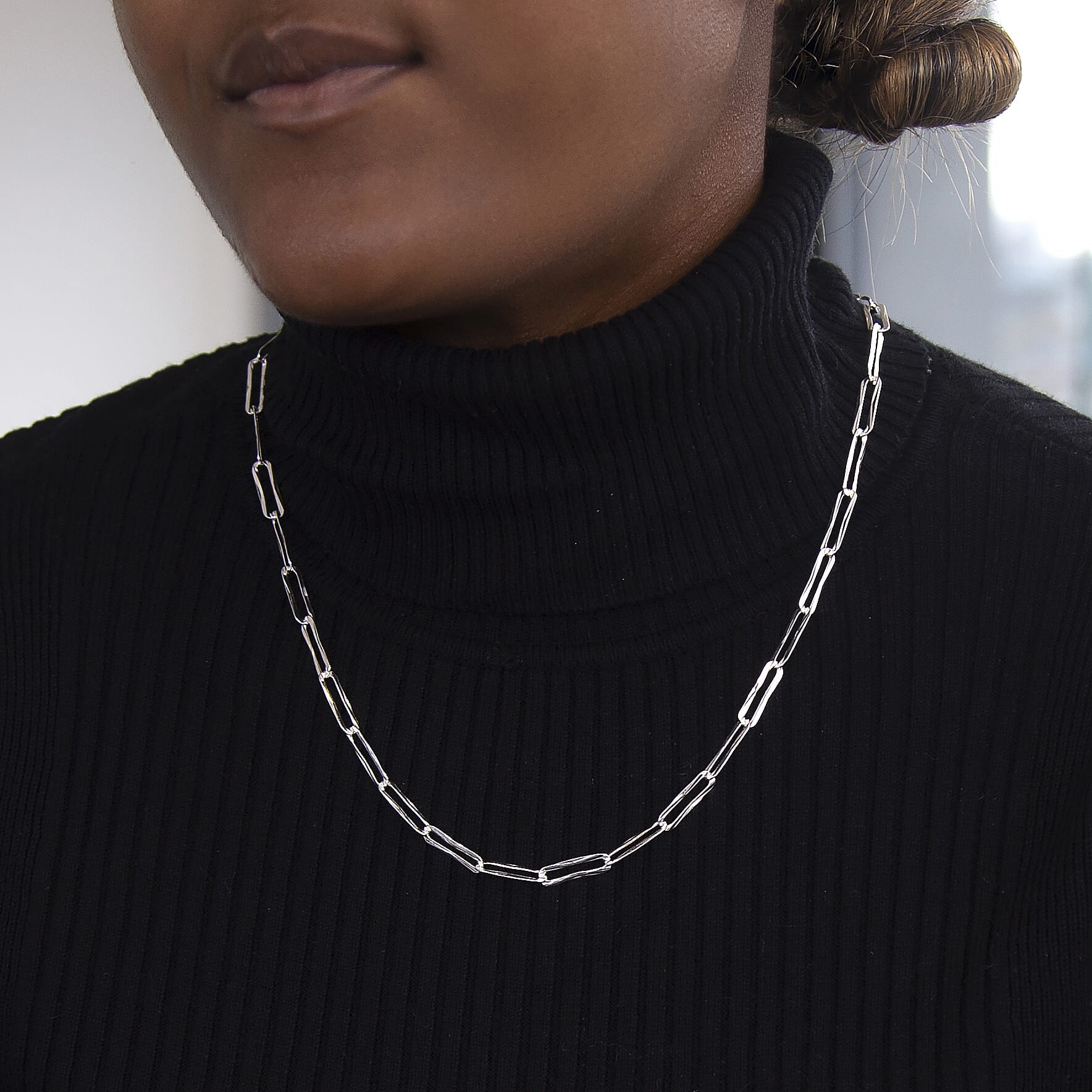 Sterling Silver 3.8mm Diamond-Cut Paperclip Chain 20 Inch 7618343 1