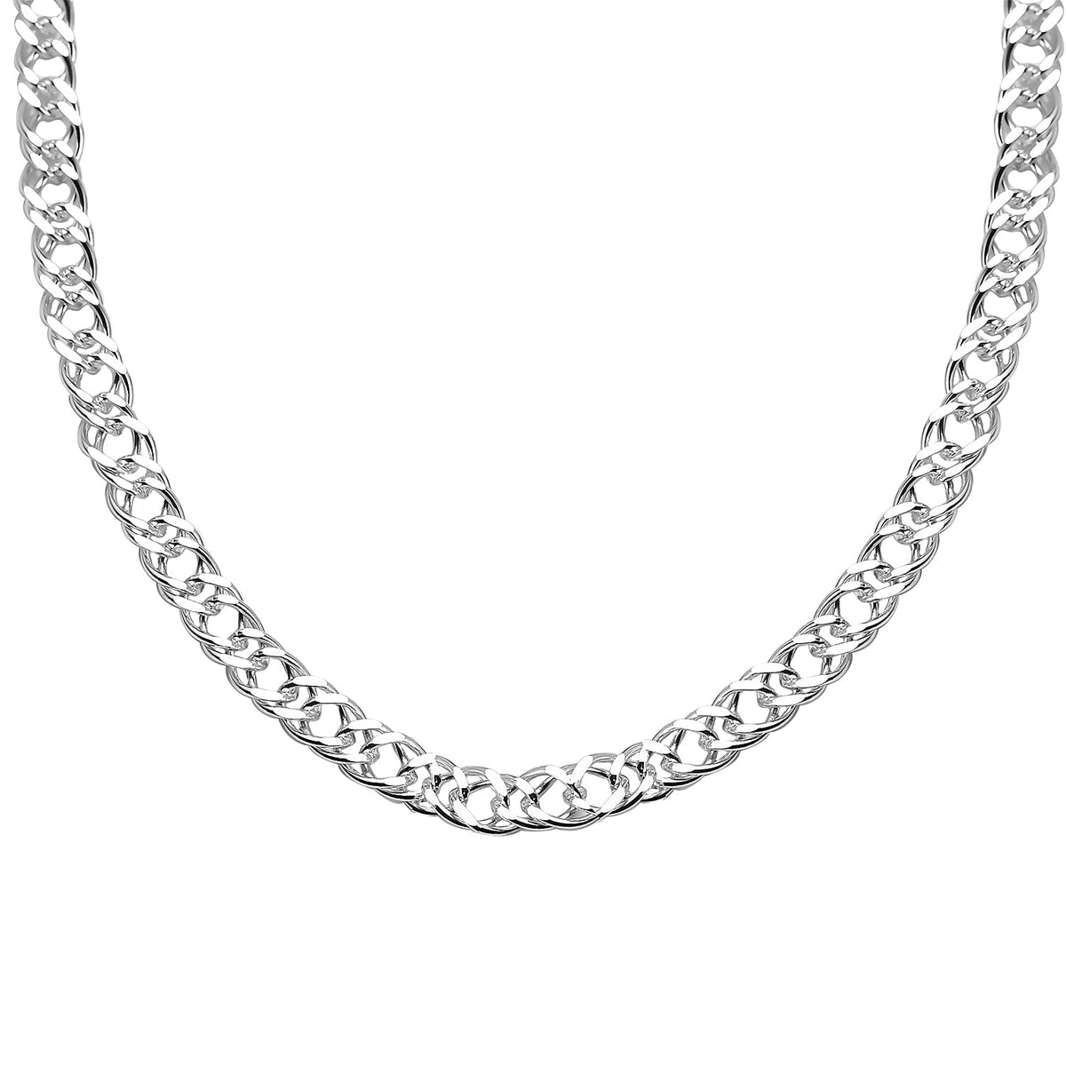 Vicenza Exclusive Deal - Sterling Silver Double Curb Diamond Cut Necklace (Size - 20) 7724035 0