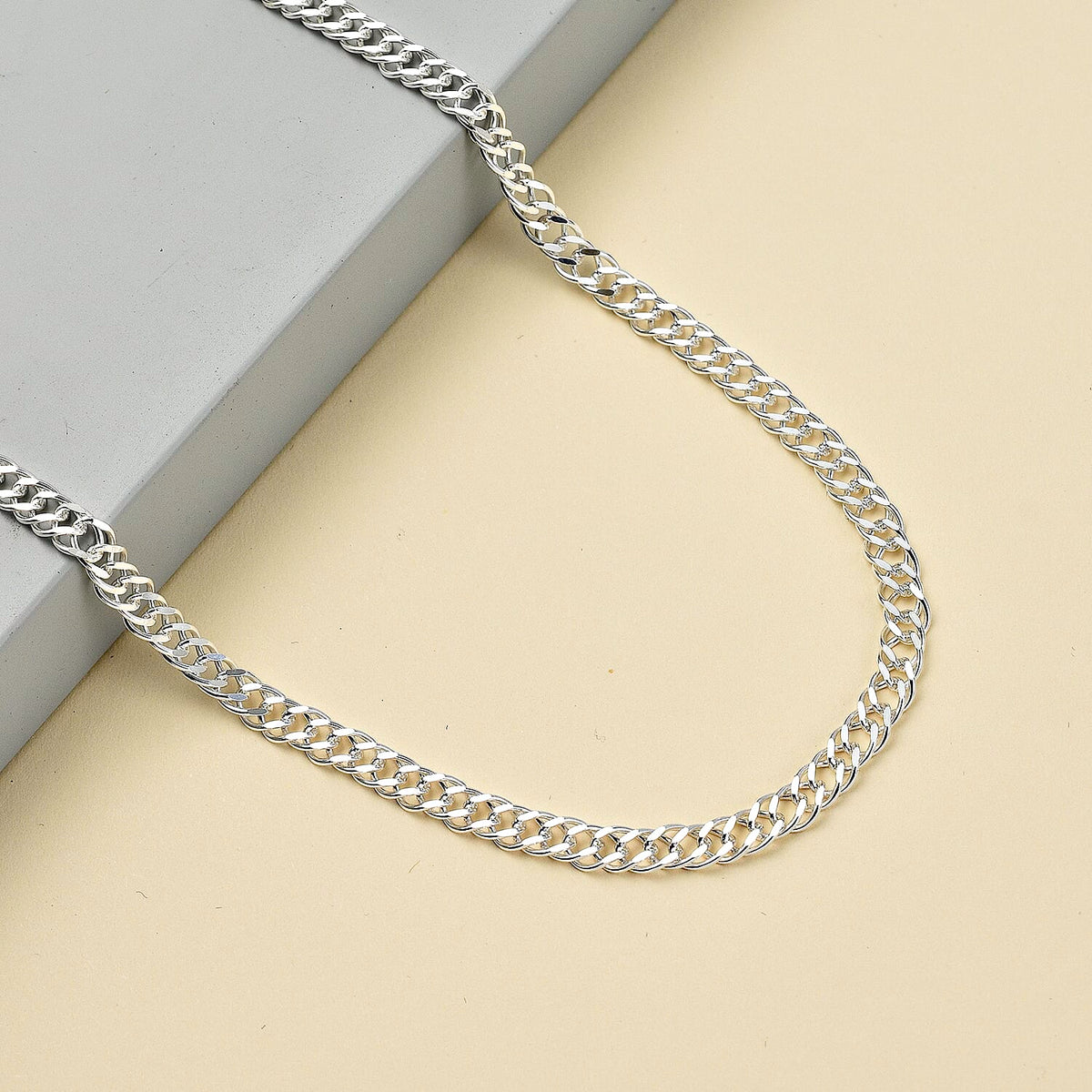 Vicenza Exclusive Deal - Sterling Silver Double Curb Diamond Cut Necklace (Size - 20) 7724035 1