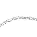 Vicenza Exclusive Deal - Sterling Silver Double Curb Diamond Cut Necklace (Size - 20)