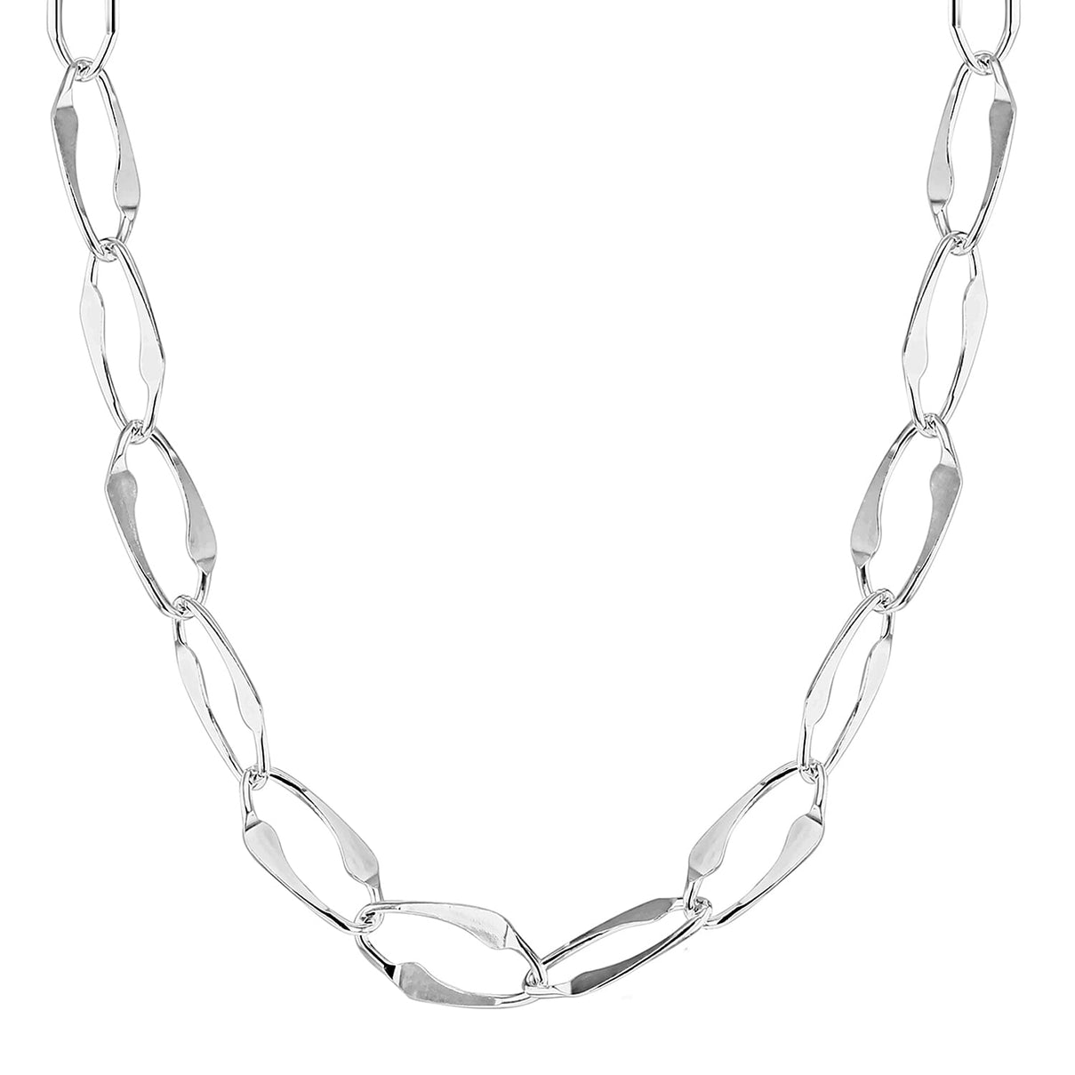 Sterling Silver 8mm Flat Graduated Link Chain 20 Inch 7619129 1