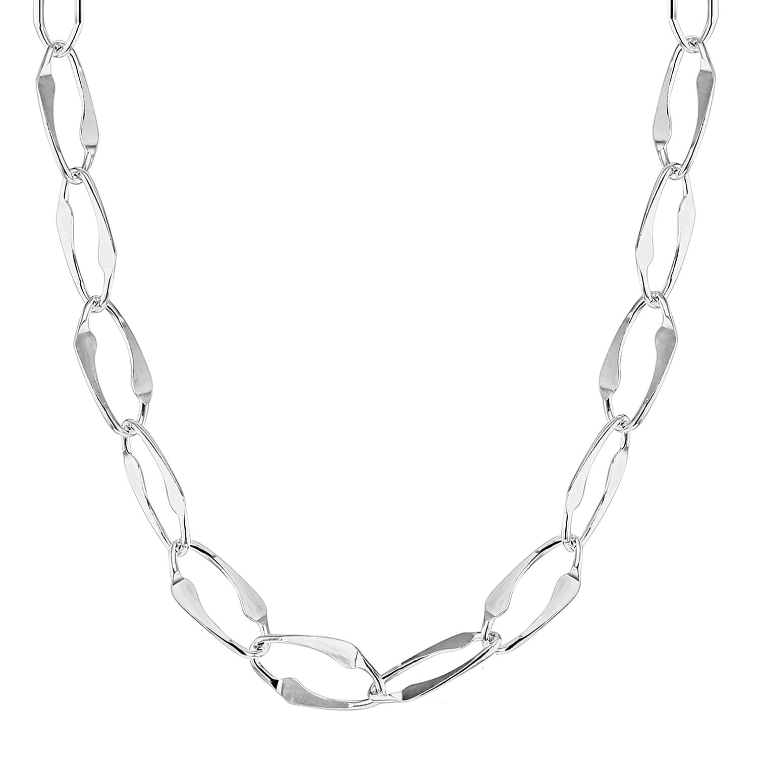 Sterling Silver 8mm Flat Graduated Link Chain 20 Inch 7619129 1