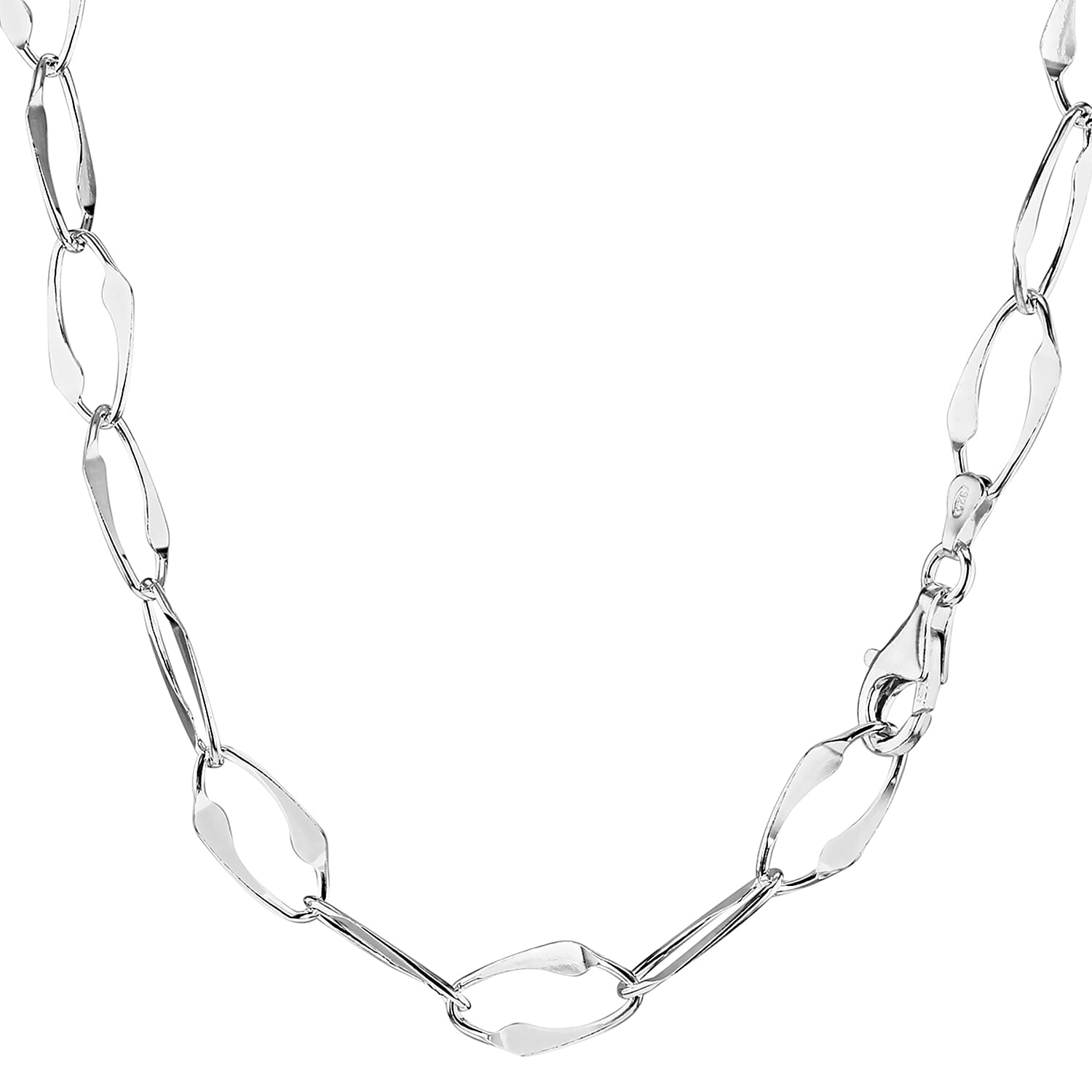 Sterling Silver 8mm Flat Graduated Link Chain 20 Inch 7619129 2