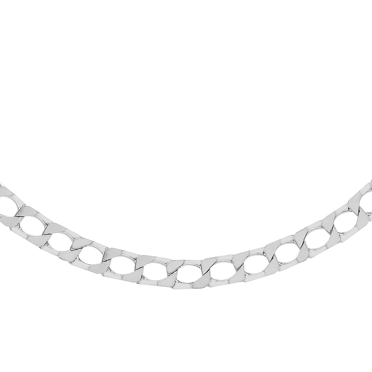 Sterling Silver Diamond Cut Square Curb Chain 20 Inch 7606766 0