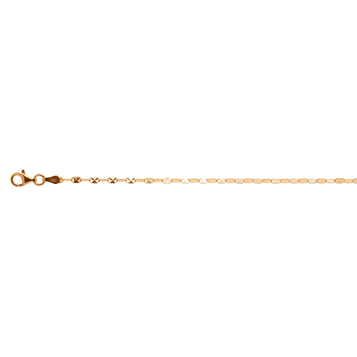 Confetti Pyramid Chain (Size - 20) with Lobster Clasp in Rose Gold Plated Sterling Silver 7969463 0