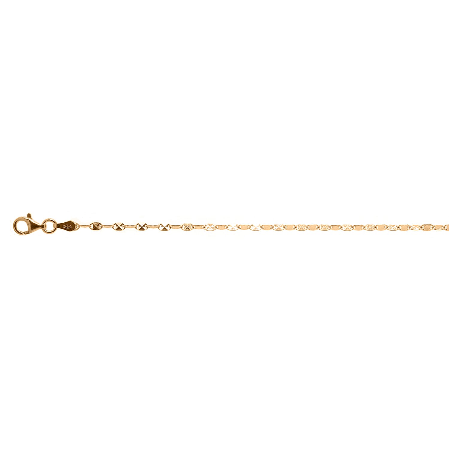 Confetti Pyramid Chain (Size - 20) with Lobster Clasp in Rose Gold Plated Sterling Silver 7969463 0