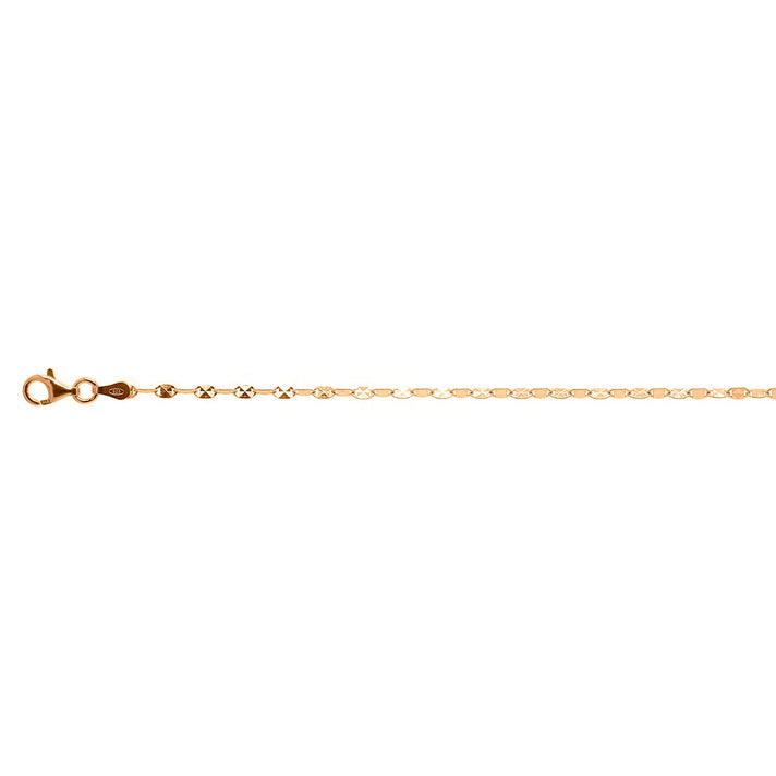 Confetti Pyramid Chain (Size - 20) with Lobster Clasp in Rose Gold Plated Sterling Silver 7969463 1