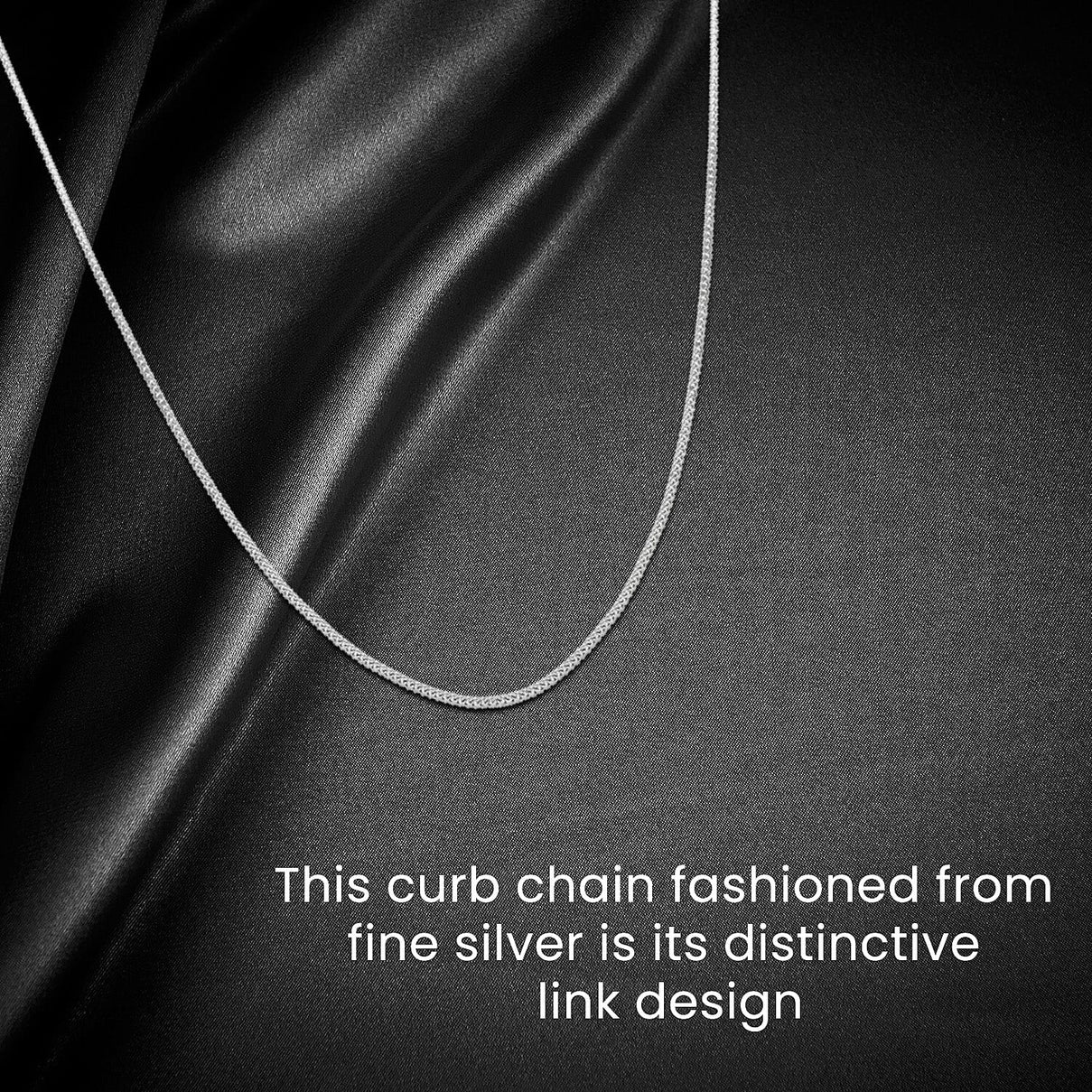 Sterling Silver Adjustable Panza Curb Chain 18 Inch - 20 Inch 7603801 2