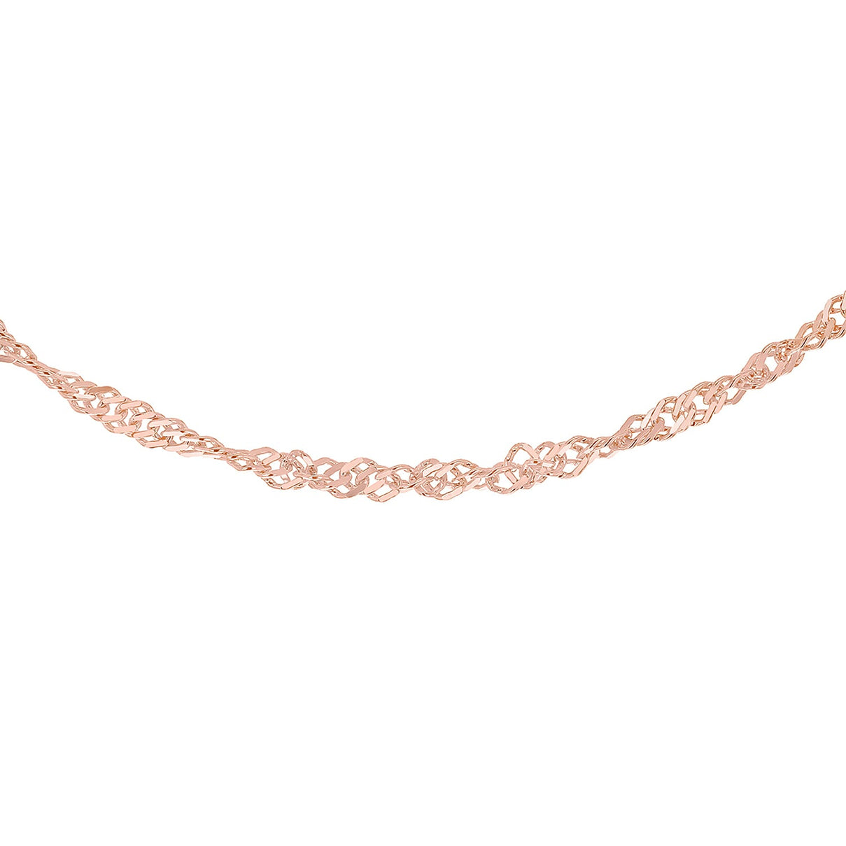Sterling Silver Rose Gold Plated PG Twist Curb Chain 20 Inch 7607281 0