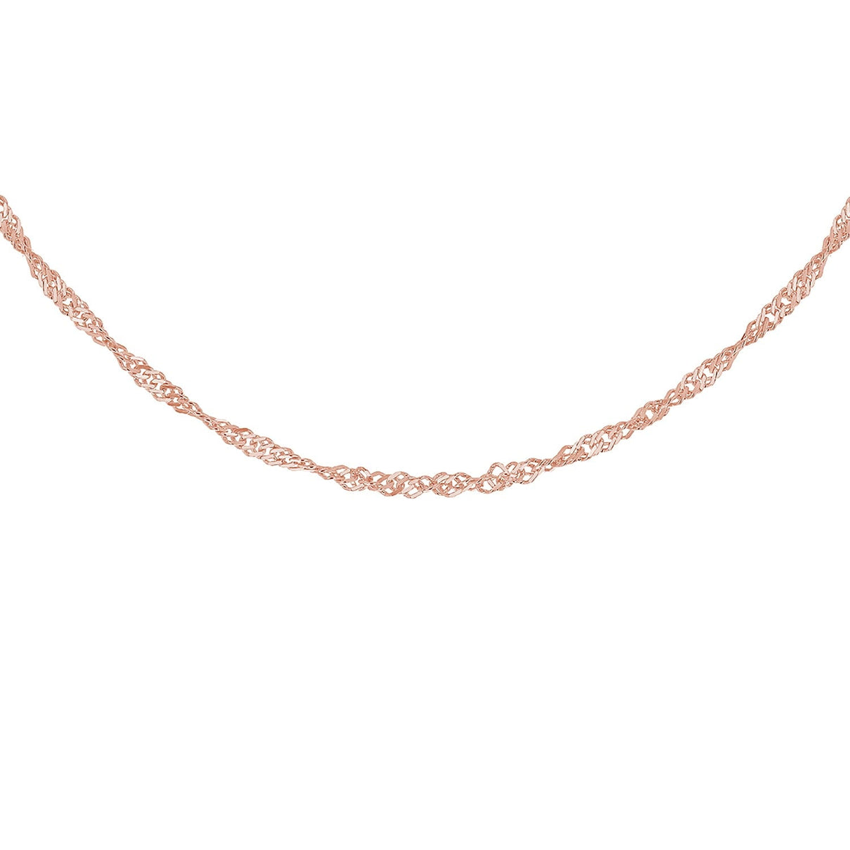 Sterling Silver Rose Gold Plated PG Twist Curb Chain 20 Inch 7607281 1