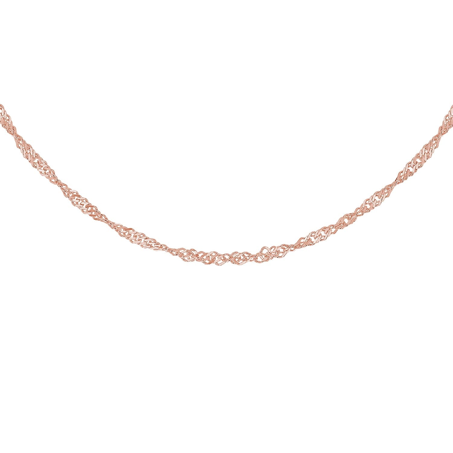 Sterling Silver Rose Gold Plated PG Twist Curb Chain 20 Inch 7607281 1