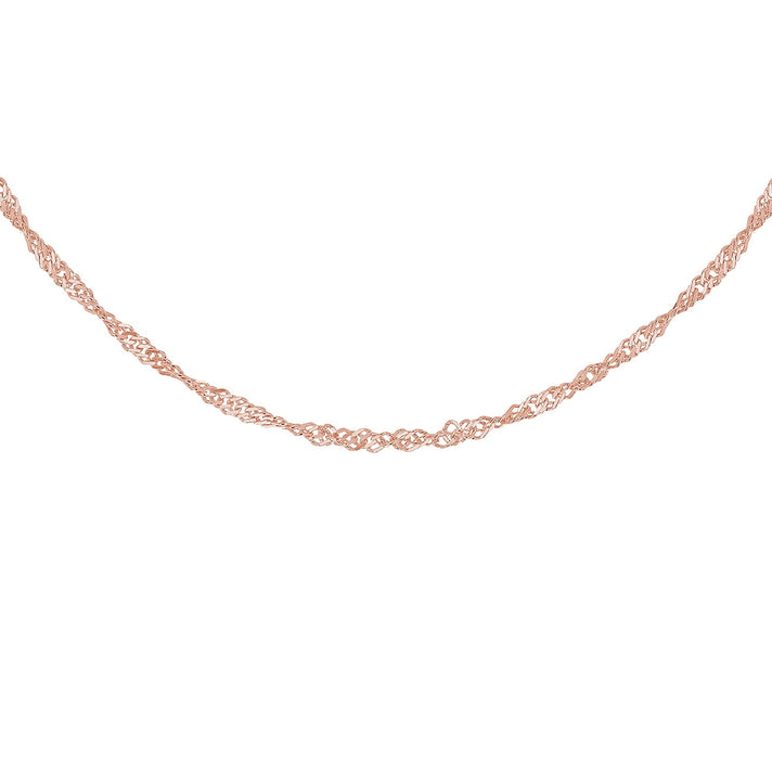 Sterling Silver Rose Gold Plated PG Twist Curb Chain 20 Inch 7607281 2