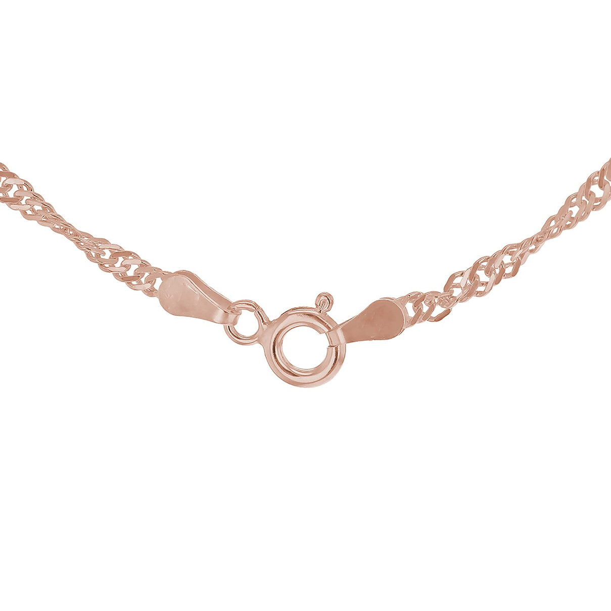 Sterling Silver Rose Gold Plated PG Twist Curb Chain 20 Inch 7607281 2