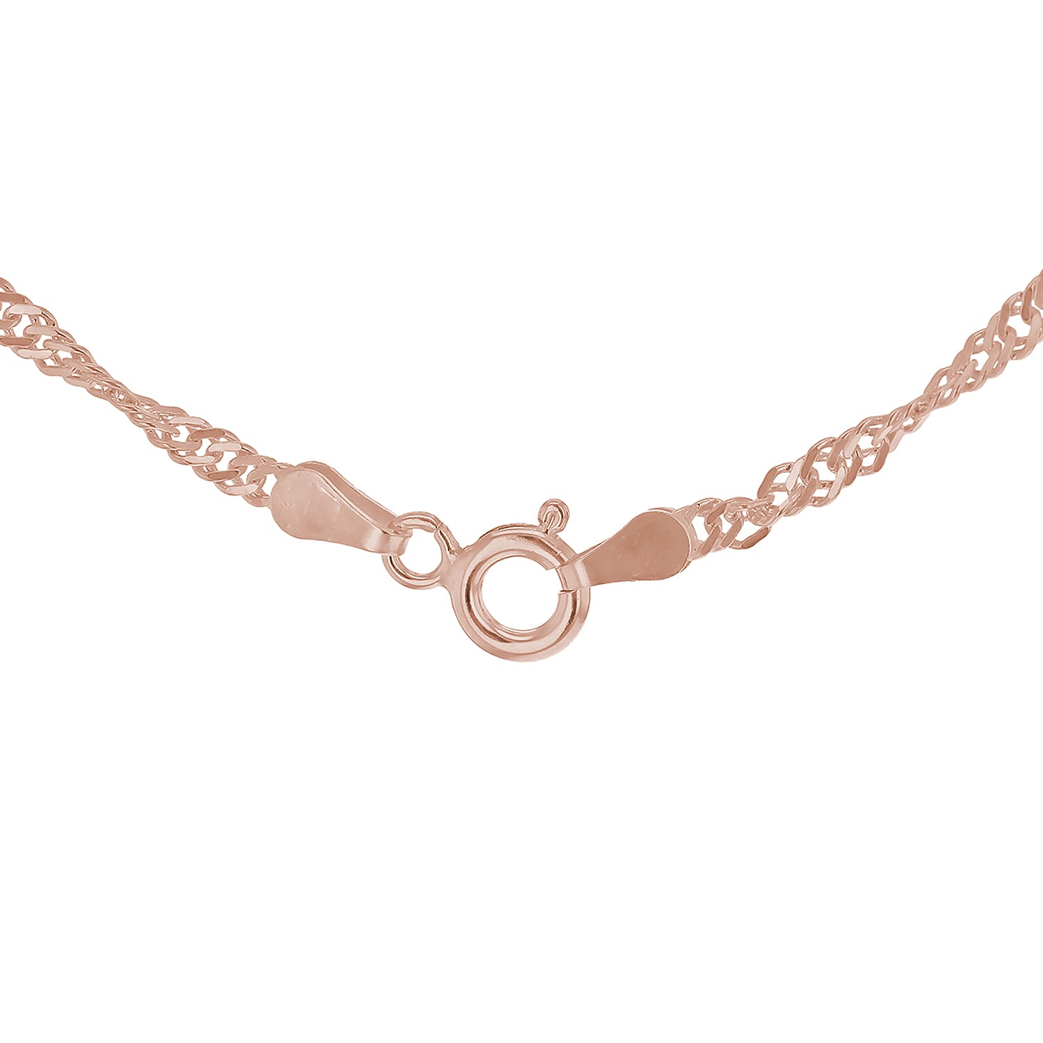 Sterling Silver Rose Gold Plated PG Twist Curb Chain 20 Inch 7607281 2