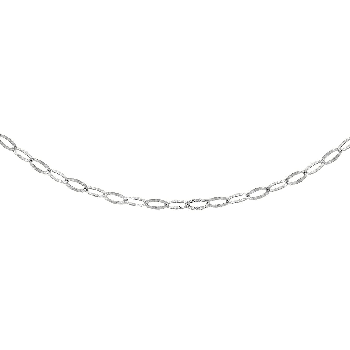 Sterling Silver Diamond Cut Flat Oval Belcher Chain 20 Inch 7609264 0