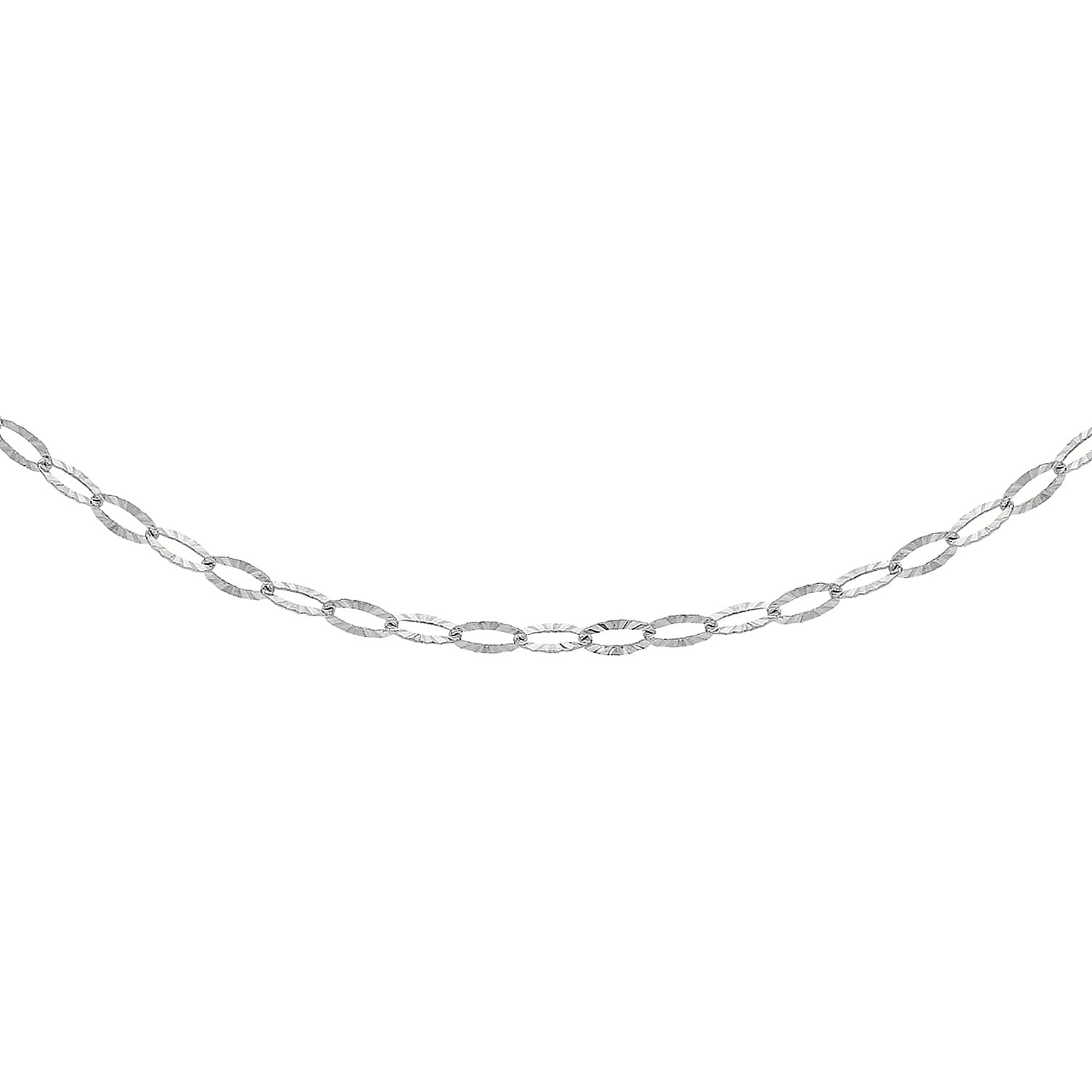 Sterling Silver Diamond Cut Flat Oval Belcher Chain 20 Inch 7609264 0