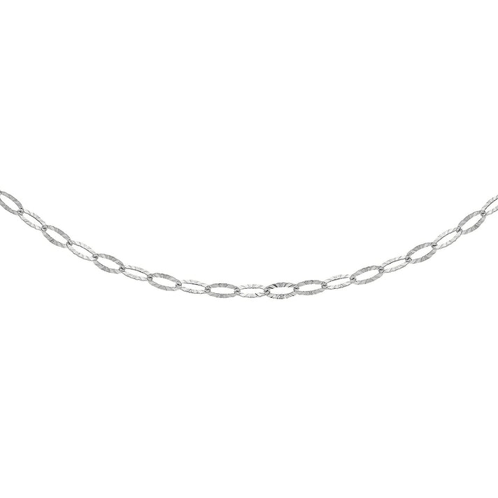 Sterling Silver Diamond Cut Flat Oval Belcher Chain 20 Inch 7609264 1