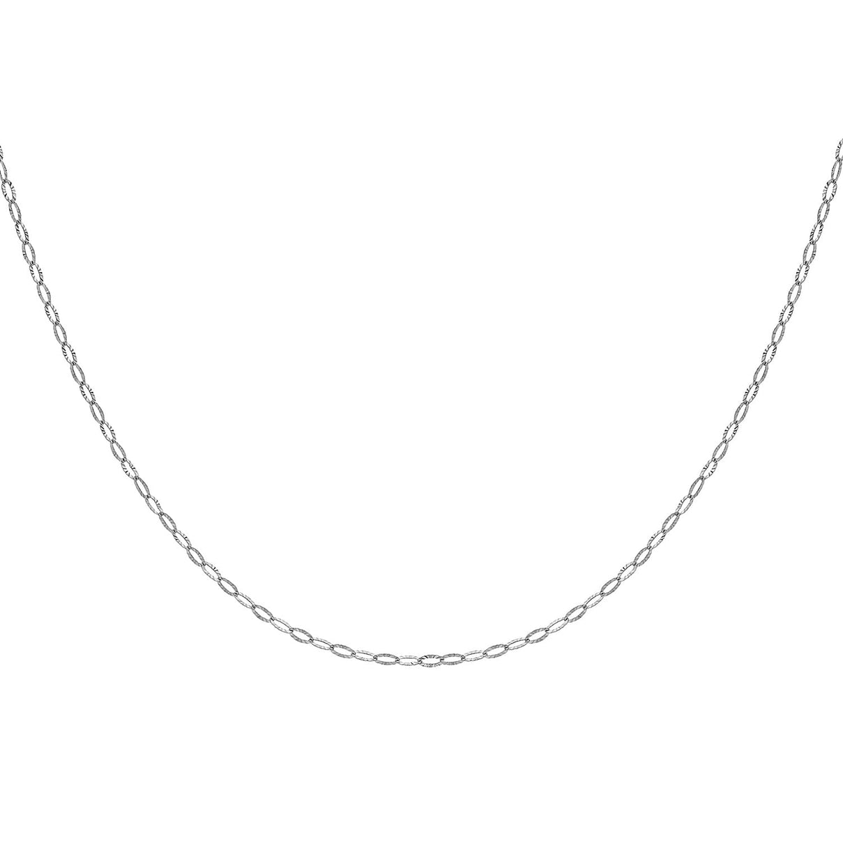 Sterling Silver Diamond Cut Flat Oval Belcher Chain 20 Inch 7609264 3