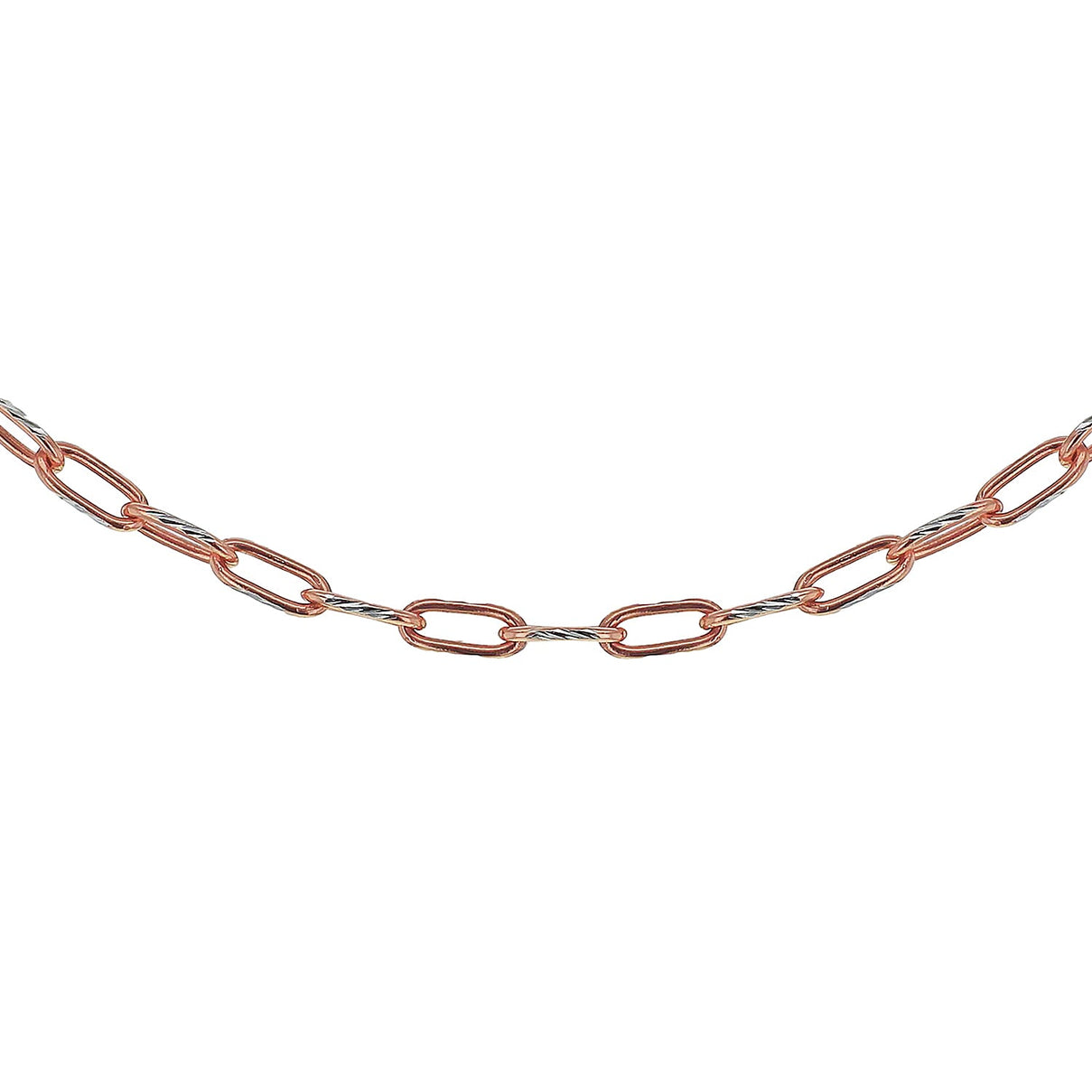 Sterling Silver 2 Tone Diamond Cut Paperclip Chain 20 Inch 7611209 5