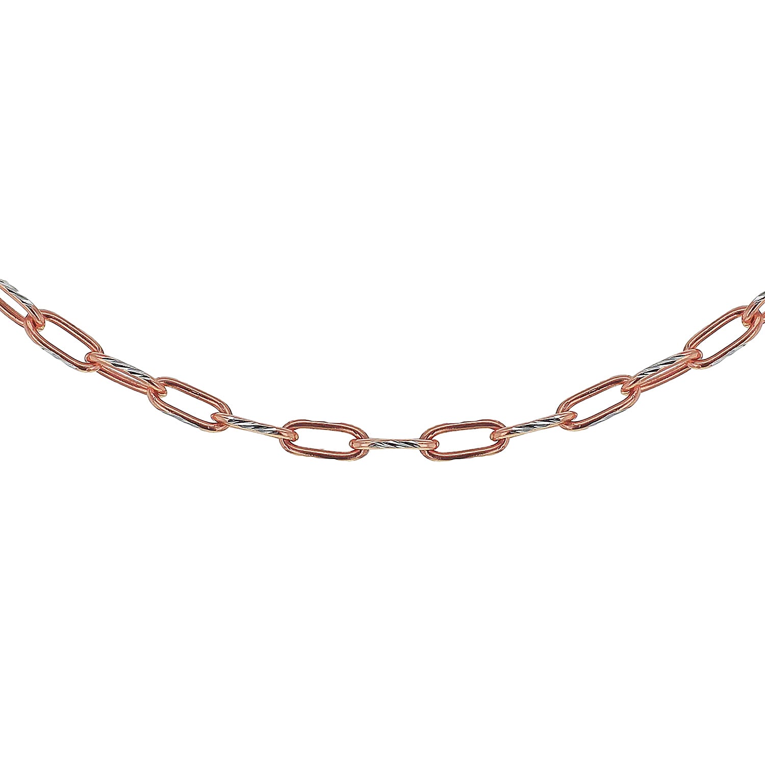 Sterling Silver 2 Tone Diamond Cut Paperclip Chain 20 Inch 7611209 5