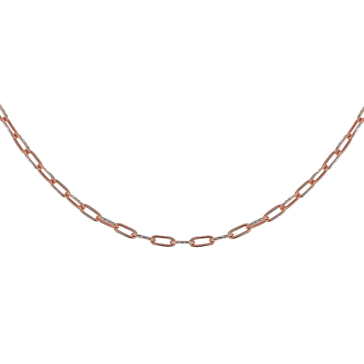 Sterling Silver 2 Tone Diamond Cut Paperclip Chain 20 Inch 7611209 6