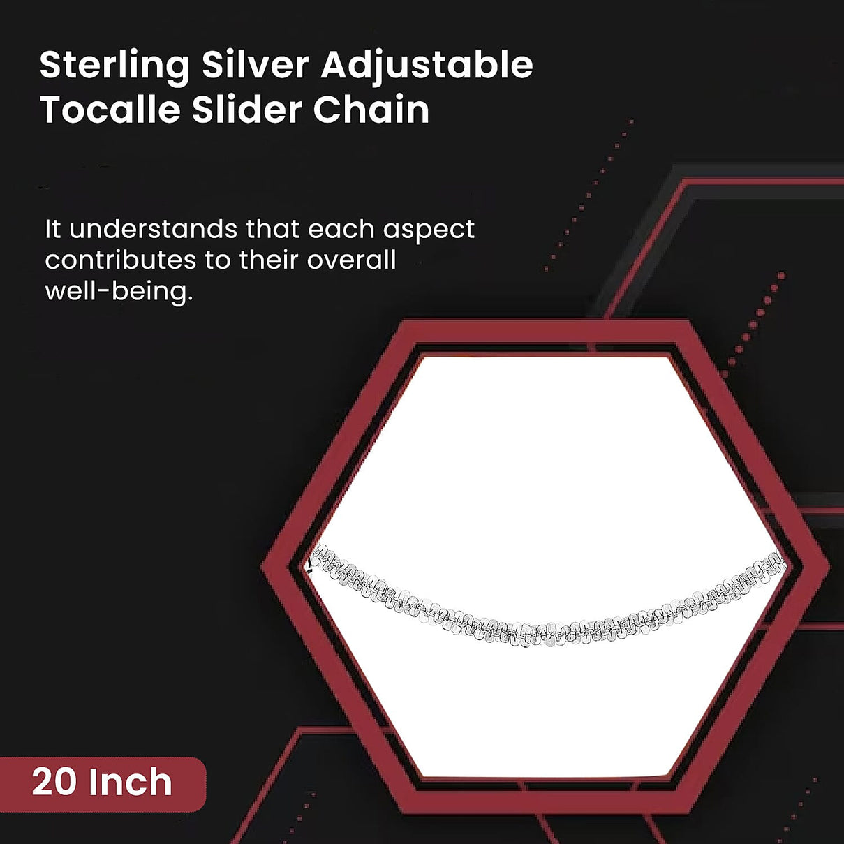 Sterling Silver Adjustable Tocalle Slider Chain 20 Inch 7619092 1