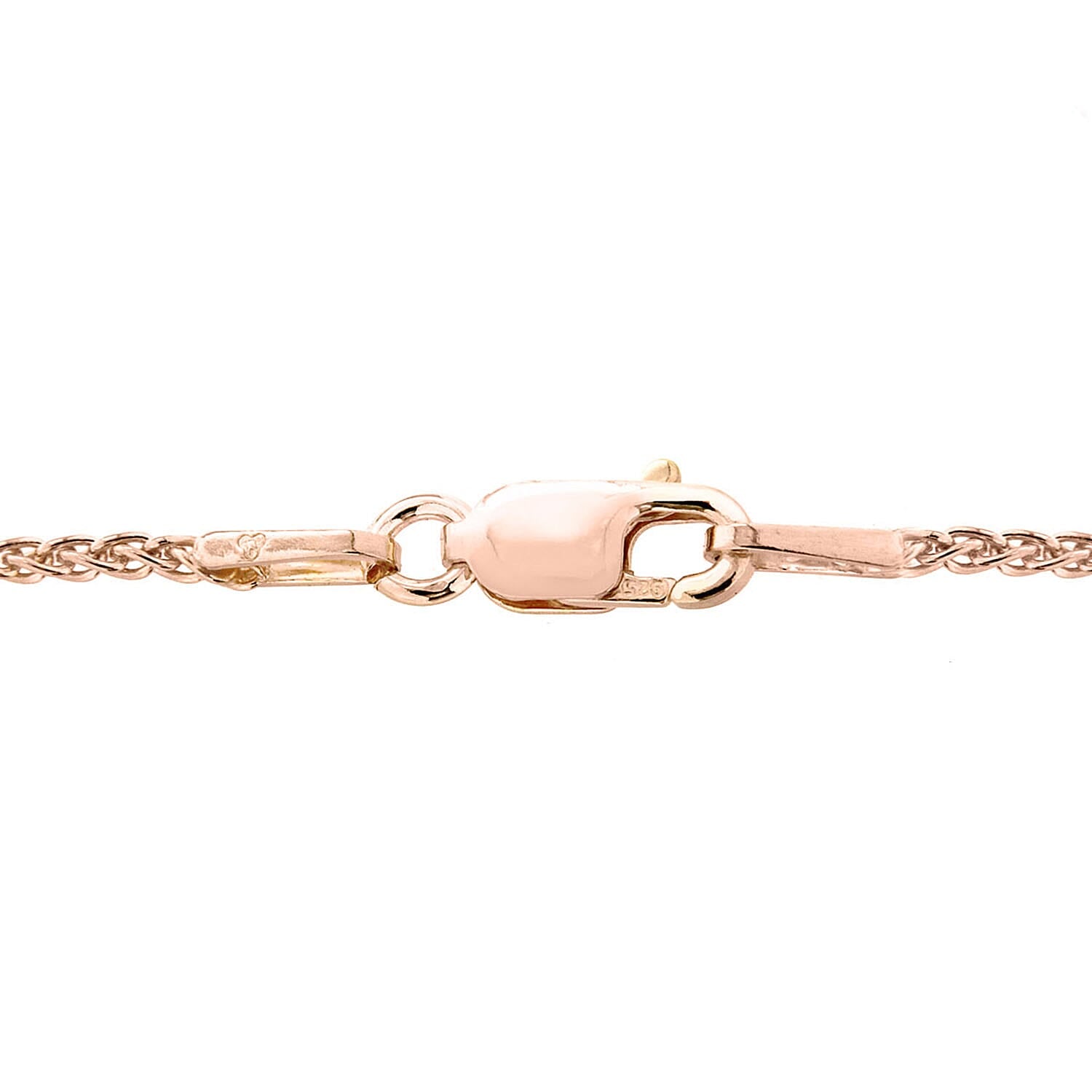 Sterling Silver Rose Gold Plated Spiga Chain 20 Inch 7619190 2