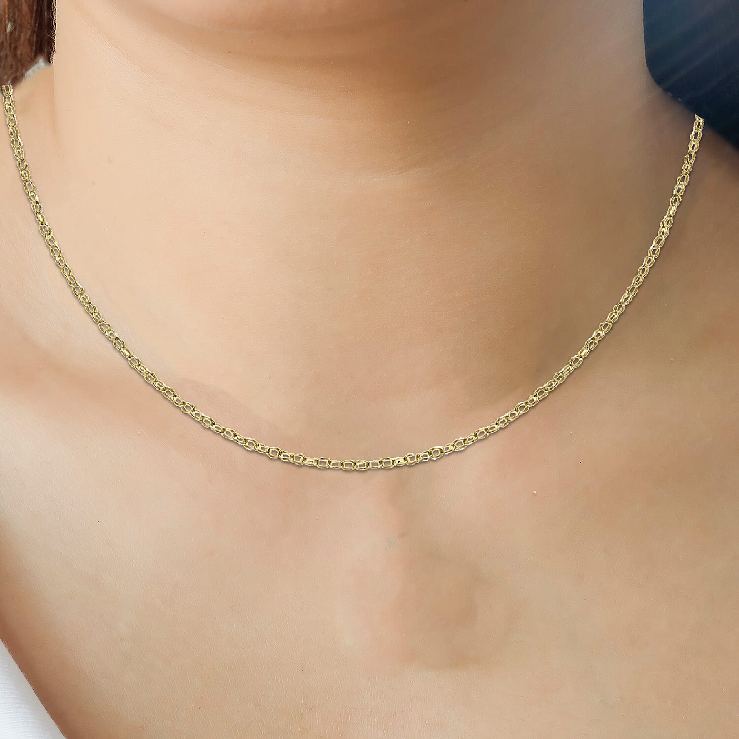 Sterling Silver Yellow Gold Plated Adjustable Trace Chain 18 Inch - 20 Inch 7619999 1